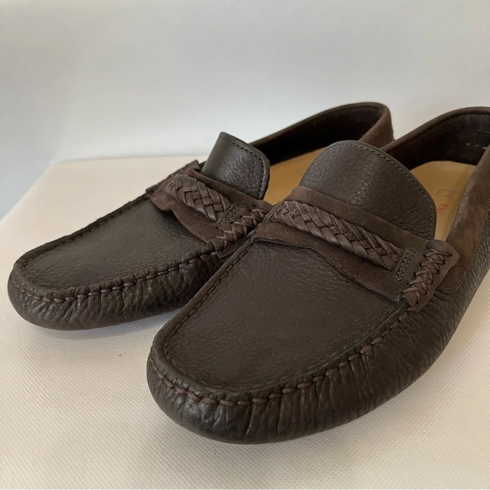 Ugg Henrick Brown Leather Slip On Loafers 110680